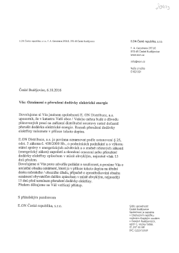 Page 1 E.ON Česk&aacute; republika, s.r.o., F. A. Gerstnera 2151/6, 370 49