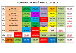 ROZPIS LEDU NA ZS FRÝDLANT 10.10 – 16.10