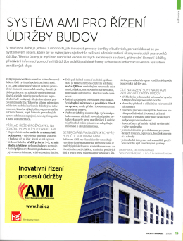 Facility Manager 3_Syst&eacute;m AMI pro ř&iacute;zen&iacute; &uacute;držby budov