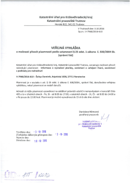16855 Veřejn&aacute; vyhl&aacute;&scaron;ka (V-7968/2016-610)