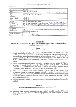 Směrnice rektora č. 21/2016 - Univerzita Tomáše Bati ve Zlíně
