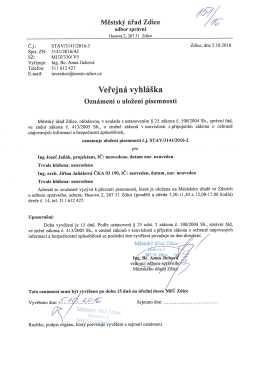Oznámení o uložení písemnosti