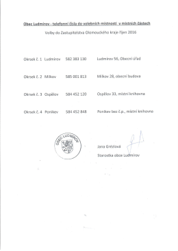 Telefonní spojení volebních místností