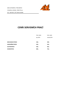 CENÍK SERVISNÍCH PRACÍ - marek