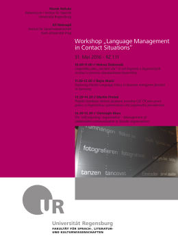 Workshop „Language Management in Contact Situations“