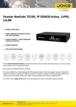 Yeastar NeoGate TE100, IP ISDN30 brána, 1xPRI, 1xLAN