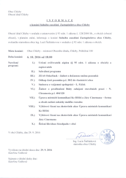 Informace o konání řádného zasedání zastupitelstva
