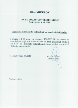 Volby do Zastupitelstva ÚK - Počet členů OVK