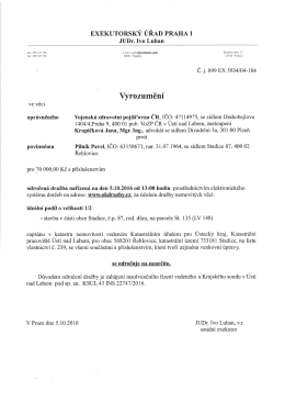 Vyrozumění 099 EX 5934/04-184 - Statutární město Ústí nad Labem