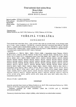 Veřejná vyhláška - oznámení o vyvedení tepla