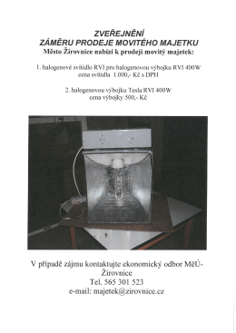 Prodej movitého majetku