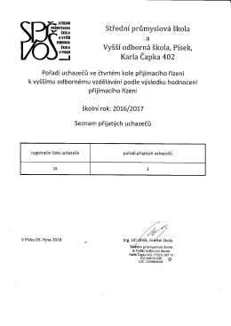 Výsledky 4. kola přijímacího řízení na VOŠ