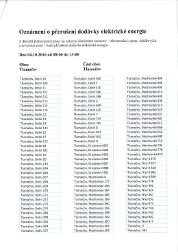 Page 1 Oznámení o přerušení dodávky elektrické energie Z důvodu