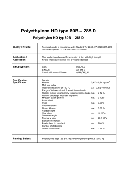 Polyethylene HD type 80B – 285 D
