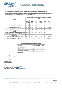 DCOV-Garance odtokov&yacute;ch parametrů