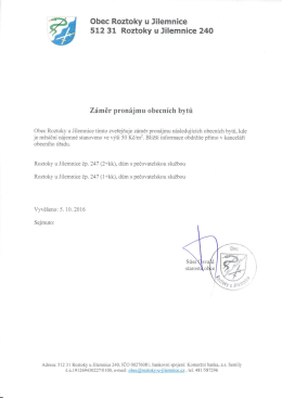 Z&aacute;měr pron&aacute;jmu obecn&iacute;ch bytů