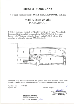 Zveřejňuje záměr pronajmout-nebytové prostory v