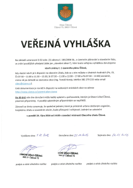 Veřejná vyhláška - návrh změny č.1 územního plánu