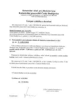 Veřejná vyhláška V-12812/2016-301