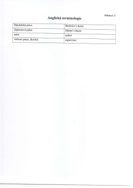 Anglick&aacute; terminologie