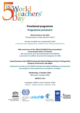 Provisional programme Programme provisoire