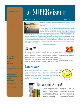Le SUPERviseur - Bulletin de liaison - Septembre - Liaison