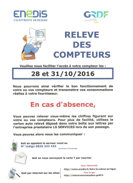 Relève des compteurs