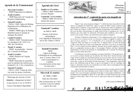 Bulletin de quinzaine - Communauté de PAROISSES Sainte AGATHE