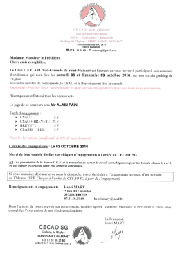 Feuille d`engagement Ici.