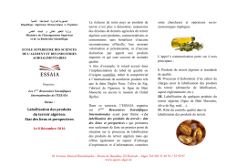 Labellisation des produits du terroir algérien: Etat des lieux et