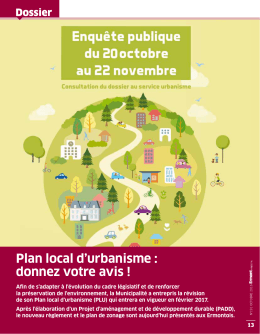 Plan local d`urbanisme : donnez votre avis