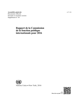 Rapport de la Commission de la fonction publique internationale