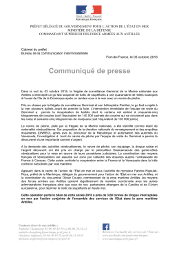 Communiqué de presse - Les services de l`État en Martinique