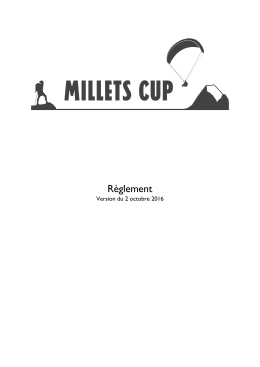 Règlement - Millets Cup