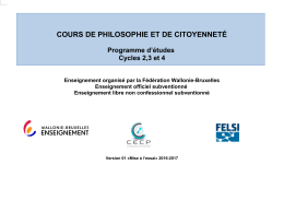 cours de philosophie et de citoyenneté - Wallonie