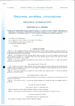Page 1 21 juillet 2016 JOURNAL OFFICIEL DE LA RÉPUBLIQUE