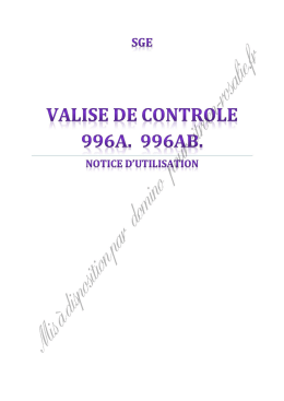 SGE Valise de contrôle 996A et 996AB juillet 1951