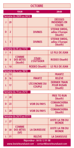 grille octobre 2016