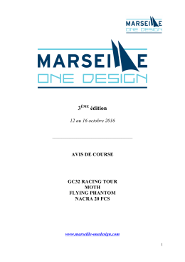Avis de Course - Marseille One Design