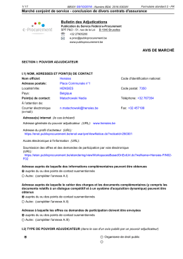 Marché conjoint de service - conclusion de divers contrats d