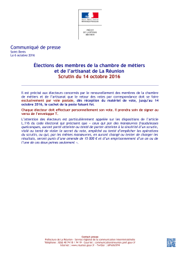 Modalités de vote pour les élections des membres de la CMAR
