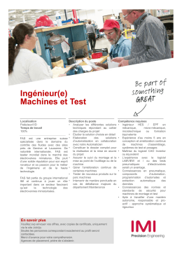 Ingénieur(e) Machines et Test