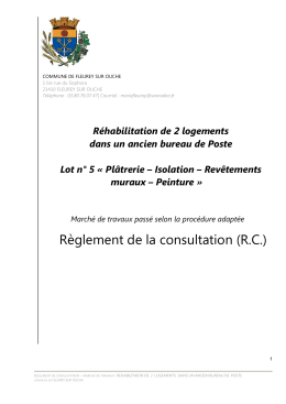 Règlement de consultation - Marchés publics - e