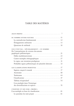 table des matières - Classiques Garnier