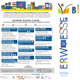 Page 1 Semaine des médias 2016 de l`ErwuesseBildung du 9 au 20