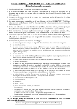 Règlement Ciney Militaria (FR) - PDF