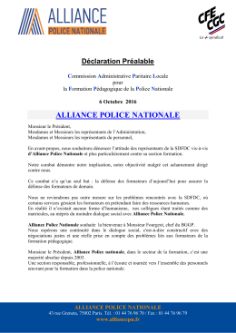 Déclaration Préalable - Alliance Police Nationale