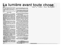 La lumi&egrave;re - Pierre Bureau