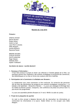 Réunion du 3 m ai 2016 Présents : Gilberte Amossé Karine Derieux