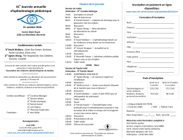 41 Journée annuelle d`ophtalmologie pédiatrique - saac.chu